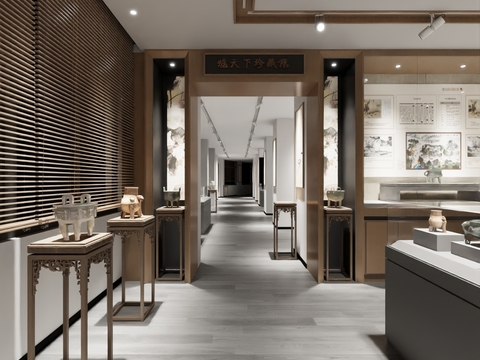  陶瓷展厅 文物展厅3d模型 