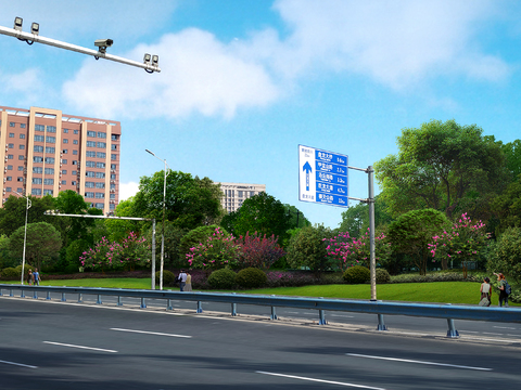  现代限速公路桥梁psd 