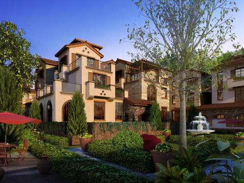  现代住宅楼建筑外观psd 