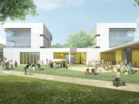  现代亲子公园景观psd 