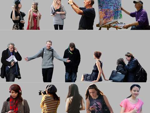  现代休闲人物psd 