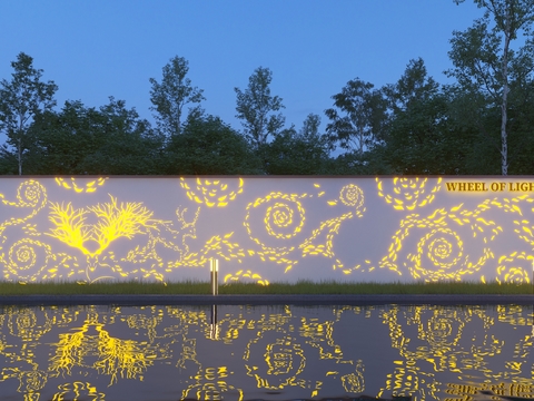  造型景墙 镂空景墙 发光景墙3d模型 