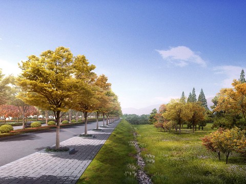  道路桥梁景观psd 