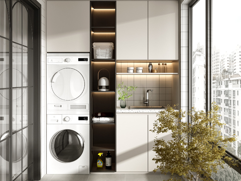  阳台 洗衣房3d模型 