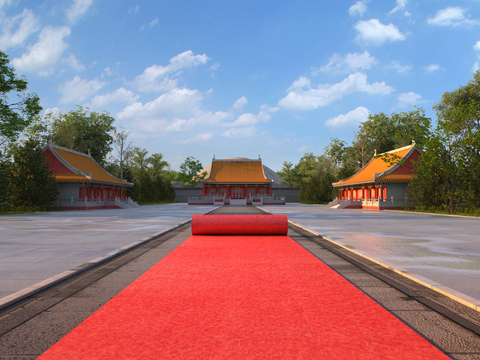  沈阳北陵昭陵皇帝陵墓3d模型 