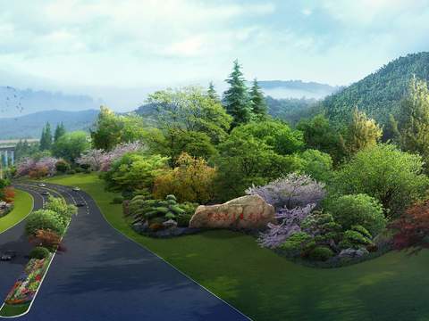  现代道路桥梁景观psd 