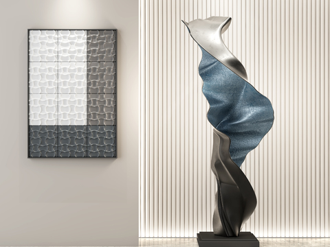  现代抽象雕塑摆件3d模型 