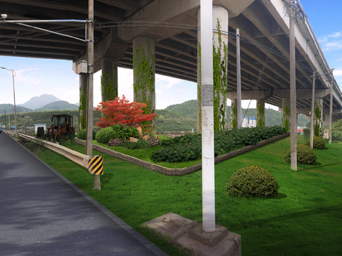  现代绿植植物造景小品psd 