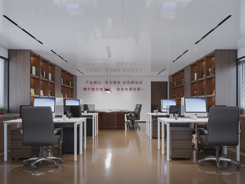  现代党政办公室会议室3d模型 