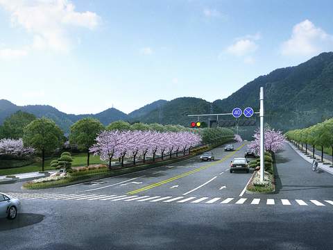  现代公路道路psd 