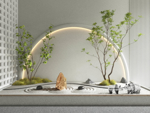  现代绿植景观小品3d模型 