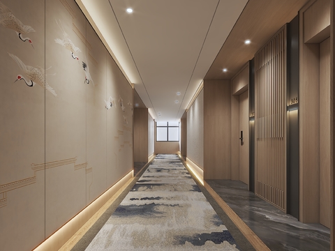  酒店走廊 过道3d模型 