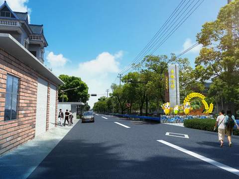  乡村路标 标识小品psd 