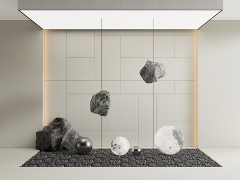  假石雕塑 艺术装置3d模型 