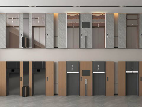  电梯门 升降电梯3d模型 