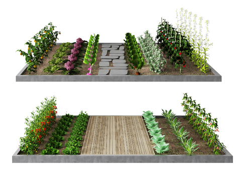  现代菜地菜园3d模型 