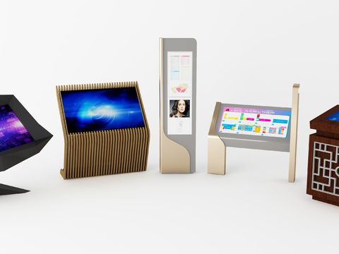  现代智能触屏一体机3d模型 