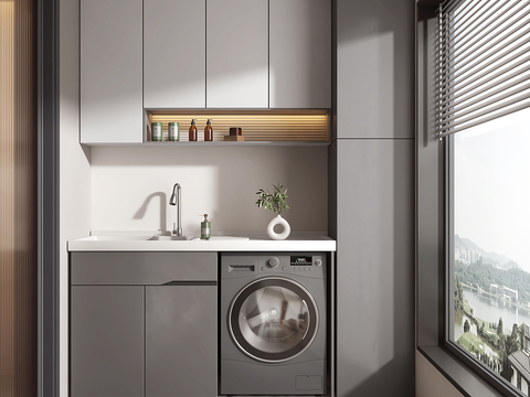  阳台 洗衣房3d模型 