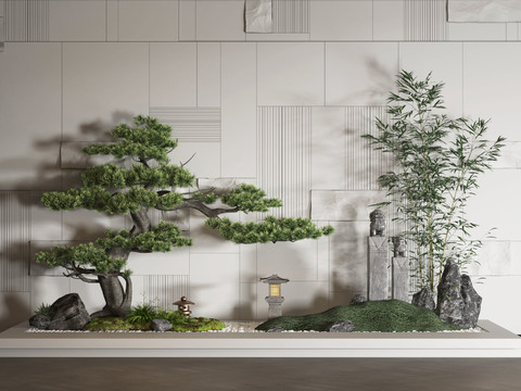  新中式景观 园艺小品3d模型 