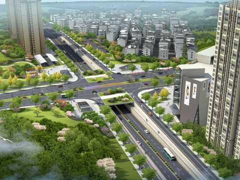  城市道路 交通枢纽psd 