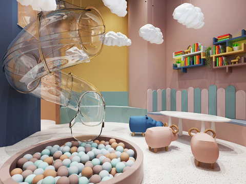  现代儿童娱乐区3d模型 