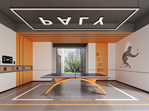  乒乓球室3d模型 