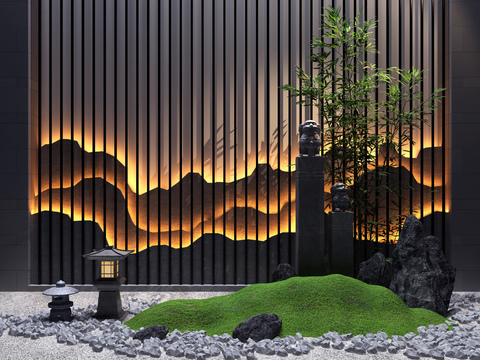  新中式园艺小品3d模型 