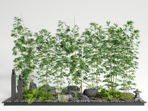  竹子小品3d模型 