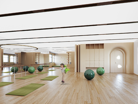  现代幼儿园舞蹈室3d模型 