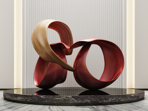  现代雕塑艺术装置3d模型 