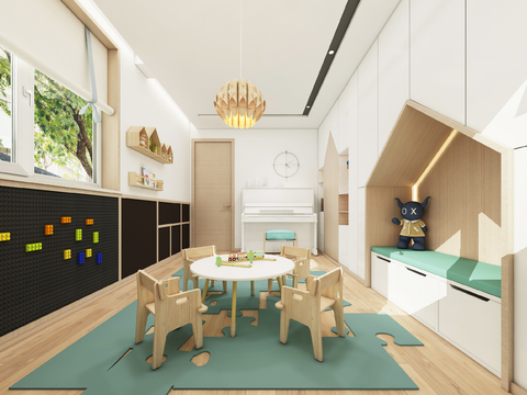  北欧儿童学习区3d模型 