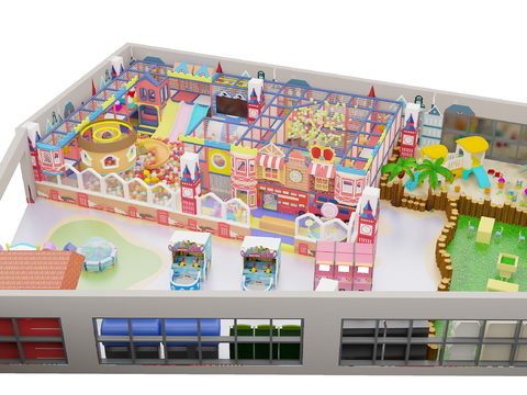  游乐器材 儿童乐园 海洋池 滑梯 沙坑3d模型 