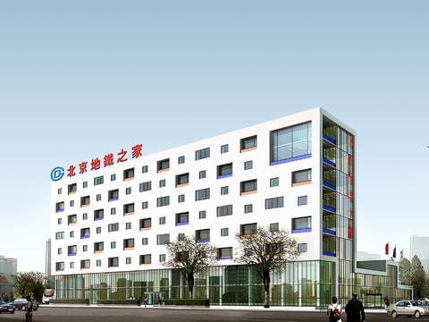  现代办公楼建筑外观psd 