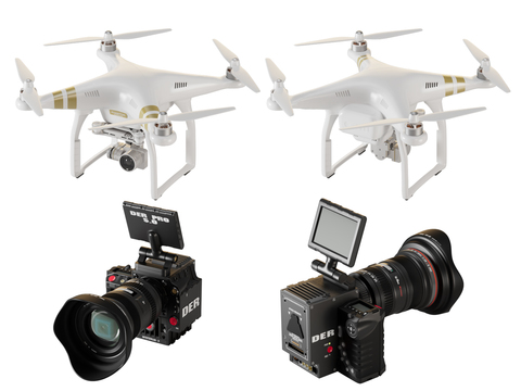  无人机 飞行器 单反摄像机3d模型 