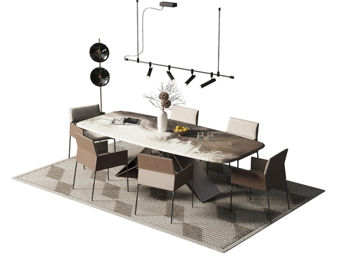 现代餐桌椅3d模型