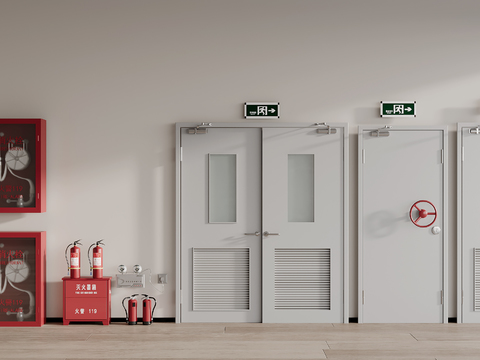  消防门 消防器材3d模型 