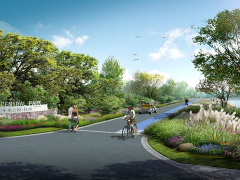  现代公园景观psd 