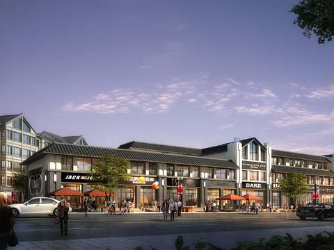  新中式沿街商业psd 