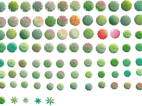  现代经典平面植物景观psd 