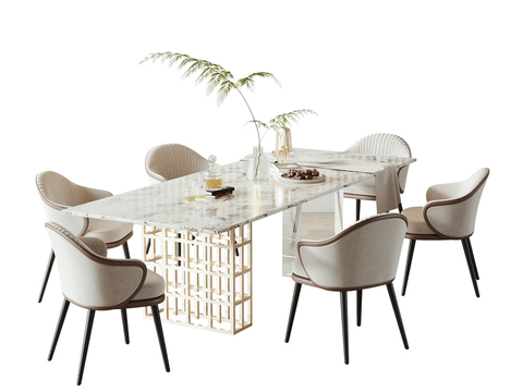 现代餐桌椅3d模型