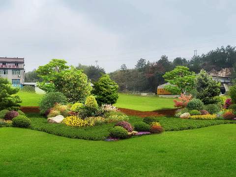  园林景观 花坛造景psd 