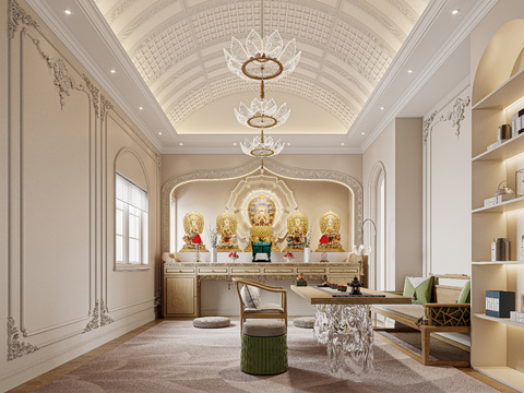  佛堂 教堂3d模型 