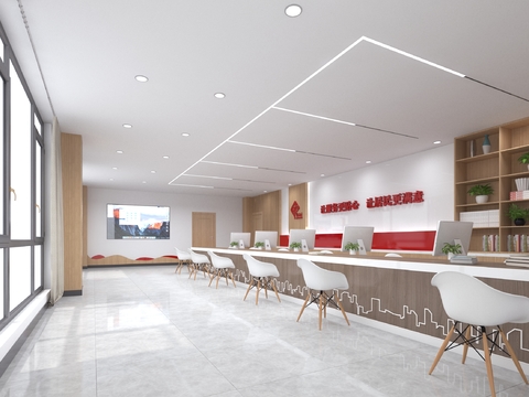  党群服务中心3d模型 