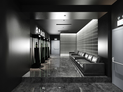  现代酒吧迪吧前台门厅3d模型 