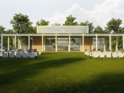  现代户外婚礼会场景观3d模型 