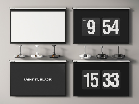  投影幕布 投影仪 投影机 投影屏幕3d模型 