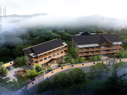  现代住宅楼鸟瞰psd 