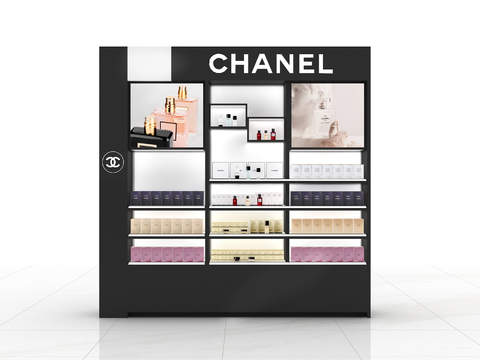  现代商场化妆售货柜3d模型 