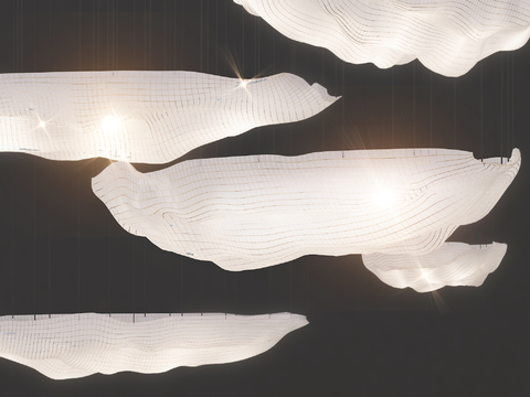  现代大型水晶创意装饰灯3d模型 