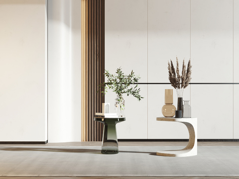 现代边几圆几3d模型